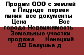 Продам ООО с землей в Пицунде, первая линия, все документы › Цена ­ 9 000 000 - Все города Недвижимость » Земельные участки продажа   . Ненецкий АО,Белушье д.